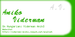 aniko viderman business card